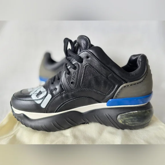 ❤️ Authentic Fendi X Fila Black Leather Fila Mania Platform